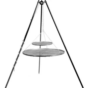 Driepoot 180 cm met dubbel stalen grillrooster 70+40 cm kopen bij 24BBQ.NL