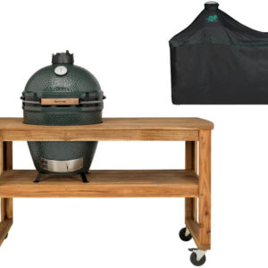 Big Green Egg Large + Eucalyptus Tafel + Hoes goedkoop kopen bij 24BBQ.NL